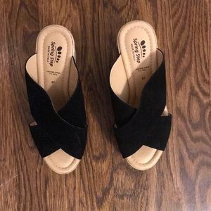 Spring Step Italian black suede platform sandal 37 - NEVER WORN
